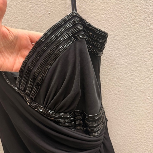 Tadashi Black Cocktail Dress Size Small/Medium Formal Beaded  Formal Maxi - Picture 5 of 9